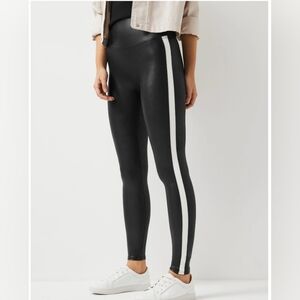 SPANX  Faux Leather Striped Leggings for women Size L
